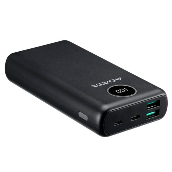 AP20000QCD-DGT-CBK - Power Bank 20000mAh Negra digital /2 puertos usb quick charge + 1 Puerto Tipo C Salida + 1 Puerto Tipo C Entrada